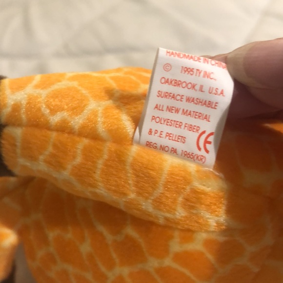 “Twigs” TY Beanie Baby, Orange and Brown Giraffe, Vintage Collectible 1995 - Picture 11 of 11